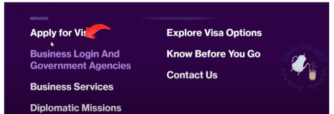 A screenshot of website of Saudi Arabia Official Visa Portal