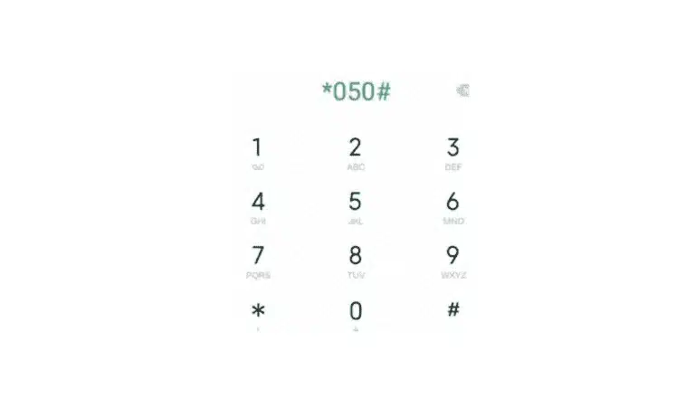 A screenshot of mobile phone dial
