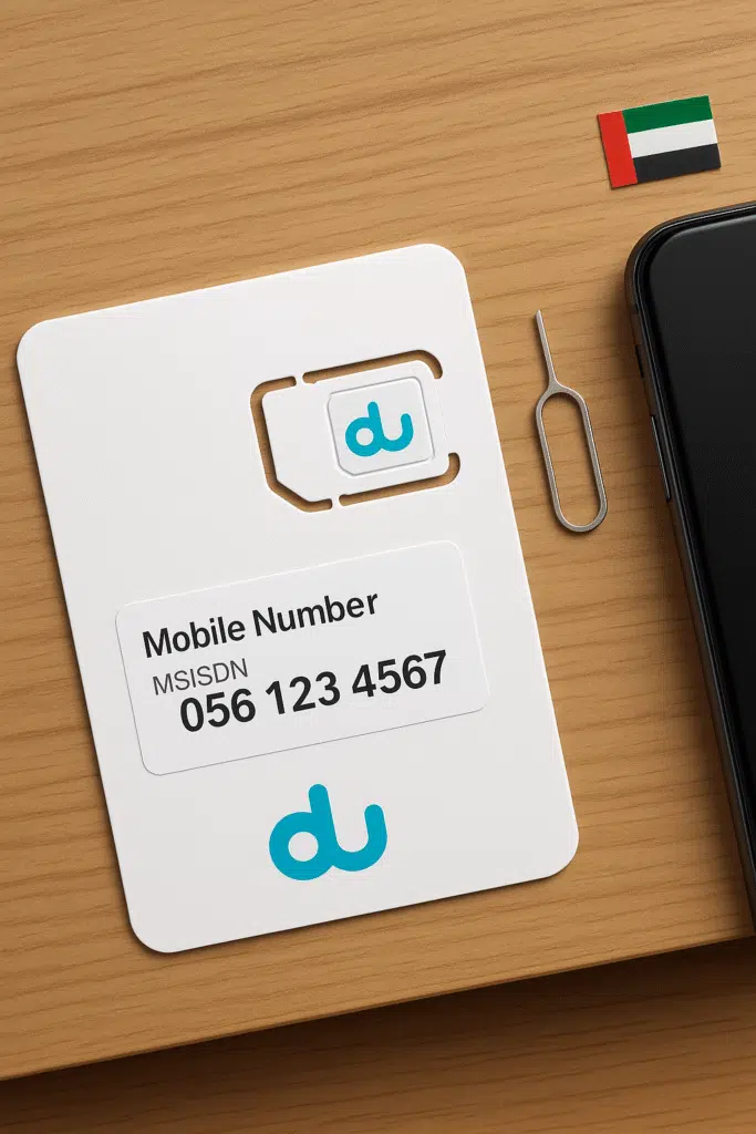 A sim card of UAE