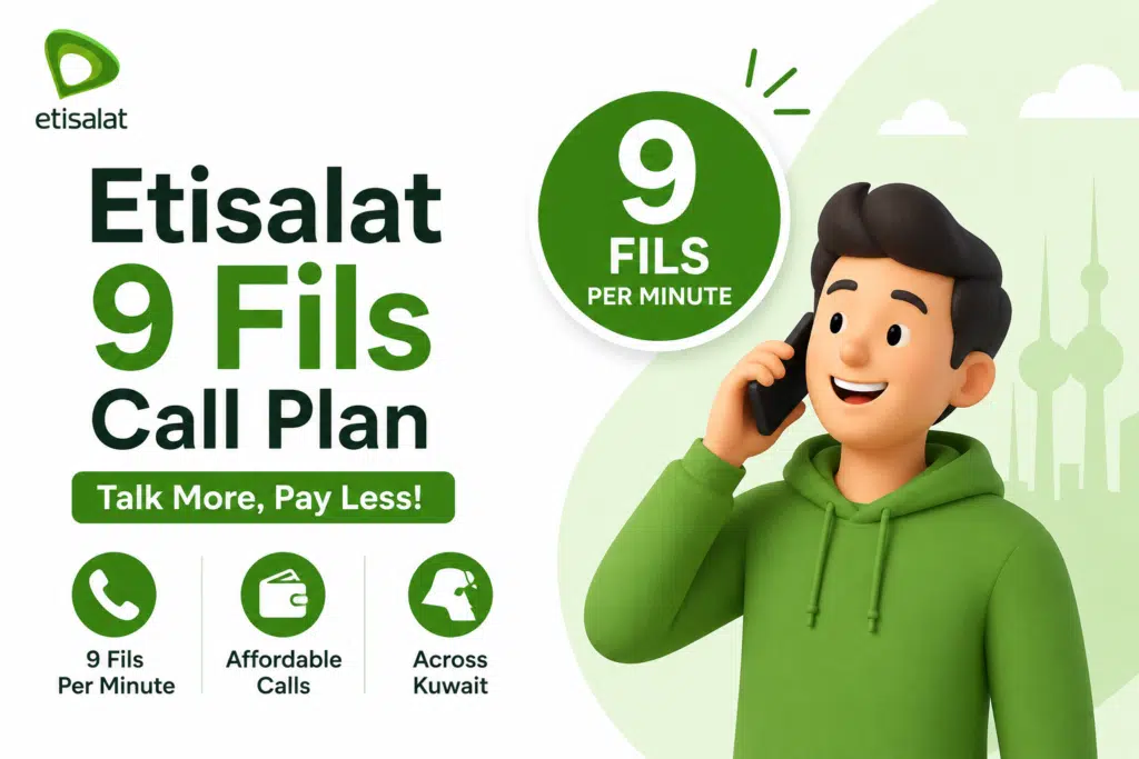 Etisalat 9 Fils Call Plan in UAE with affordable calling rates and low-cost per minute mobile calls across Kuwait and UAE.