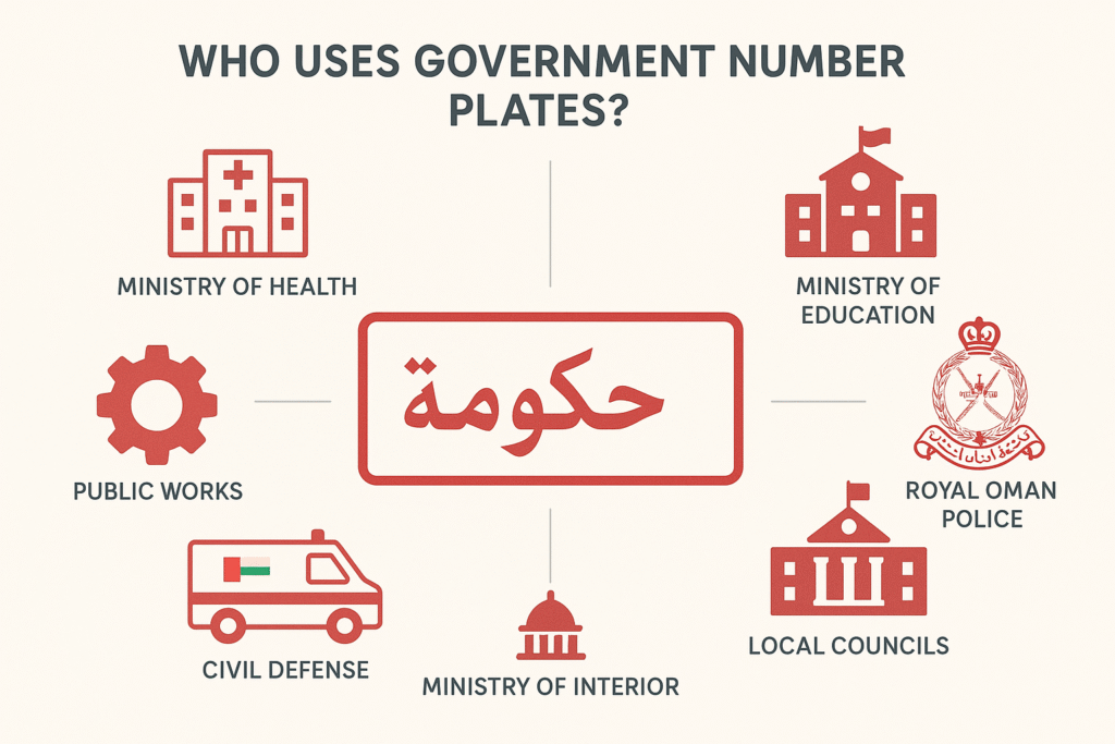 An Infographics on Who uses GOVT. Number Plates