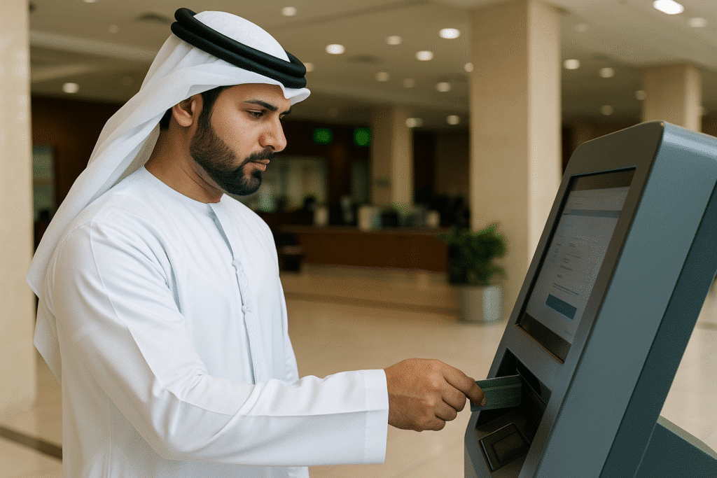 A UAE man paying ILOE fine