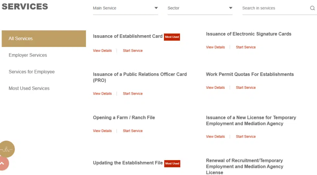 A screenshot of MOHRE Website