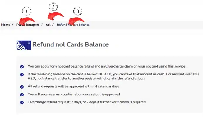 A screenshot of RTA Dubai Website