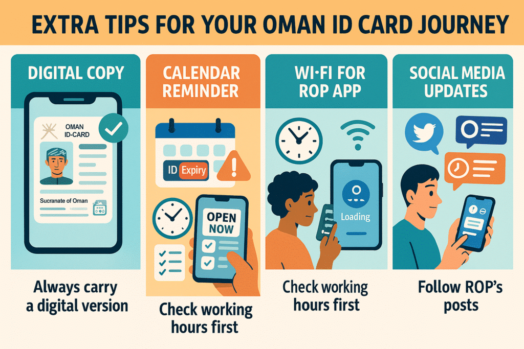 An infographics on Oman ID Card Tips