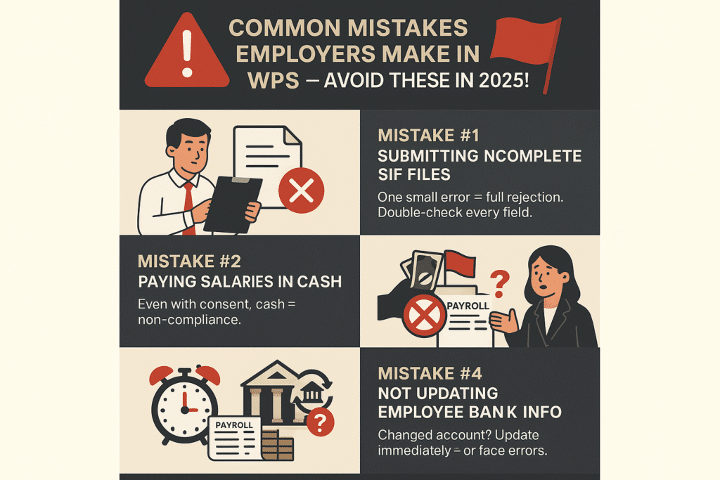 An infographics on WPS Mistakes in Oman
