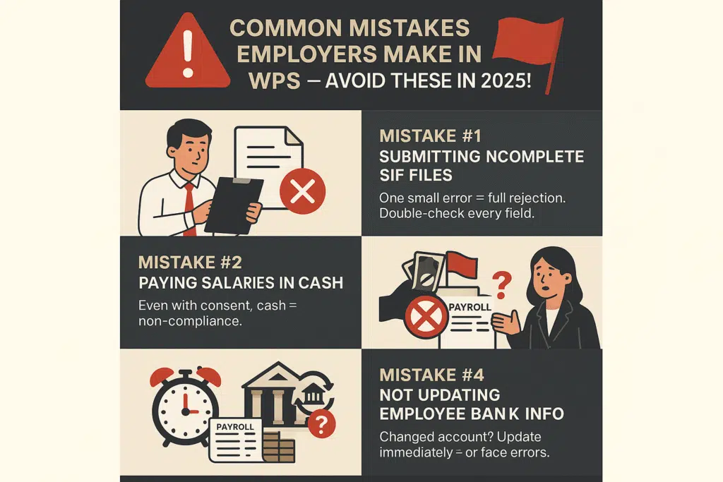 An infographics on WPS Mistakes in Oman