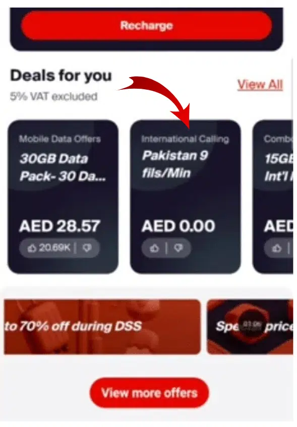 A screenshot of Etisalat App on Google Play Store