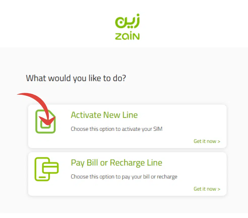 A Screenshot of Zain Website