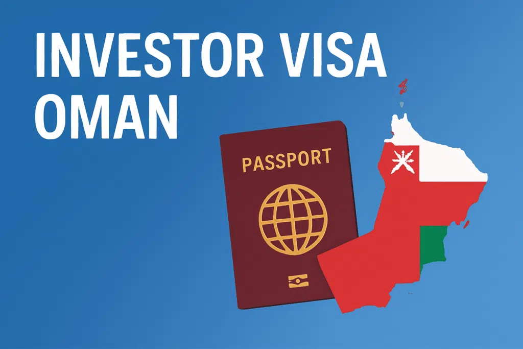 A red passport and Oman map