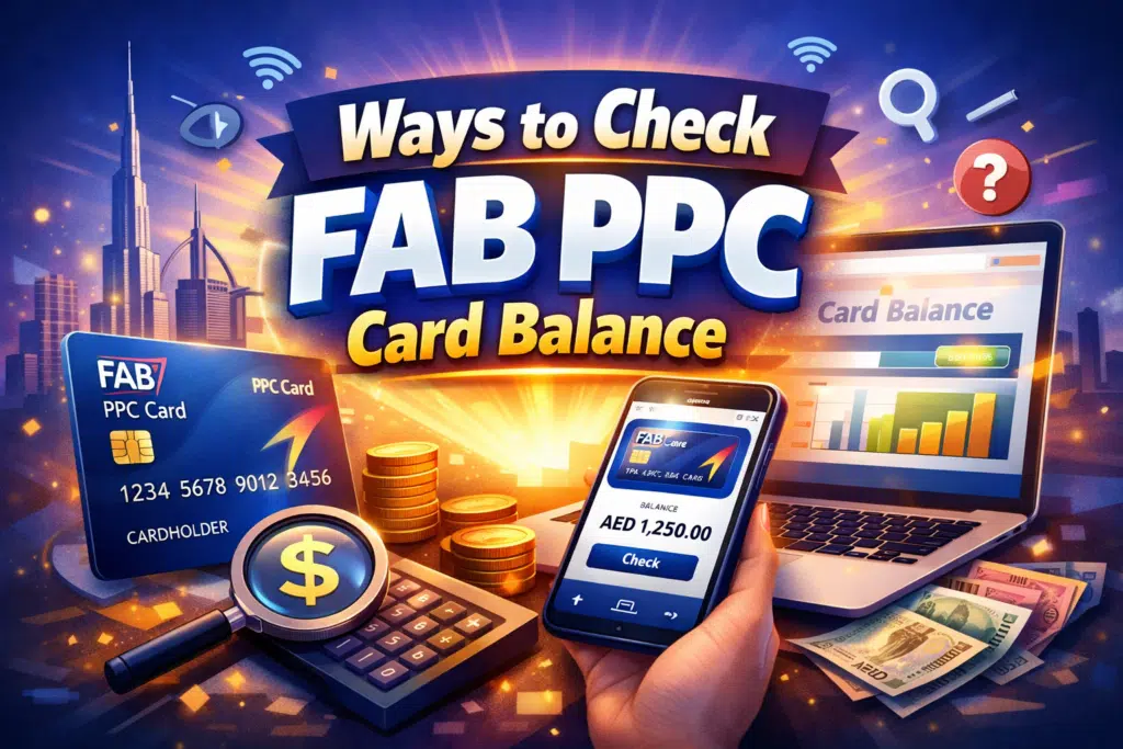 Ways to check FAB PPC card balance online using mobile app, ATM, and SMS methods