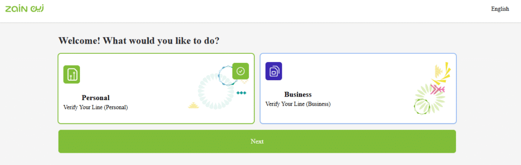 A Screenshot of Zain Website