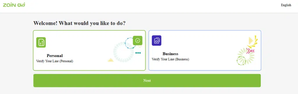 A Screenshot of Zain Website
