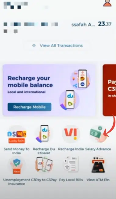 Open the C3 App on your smartphone to start your money transfer.