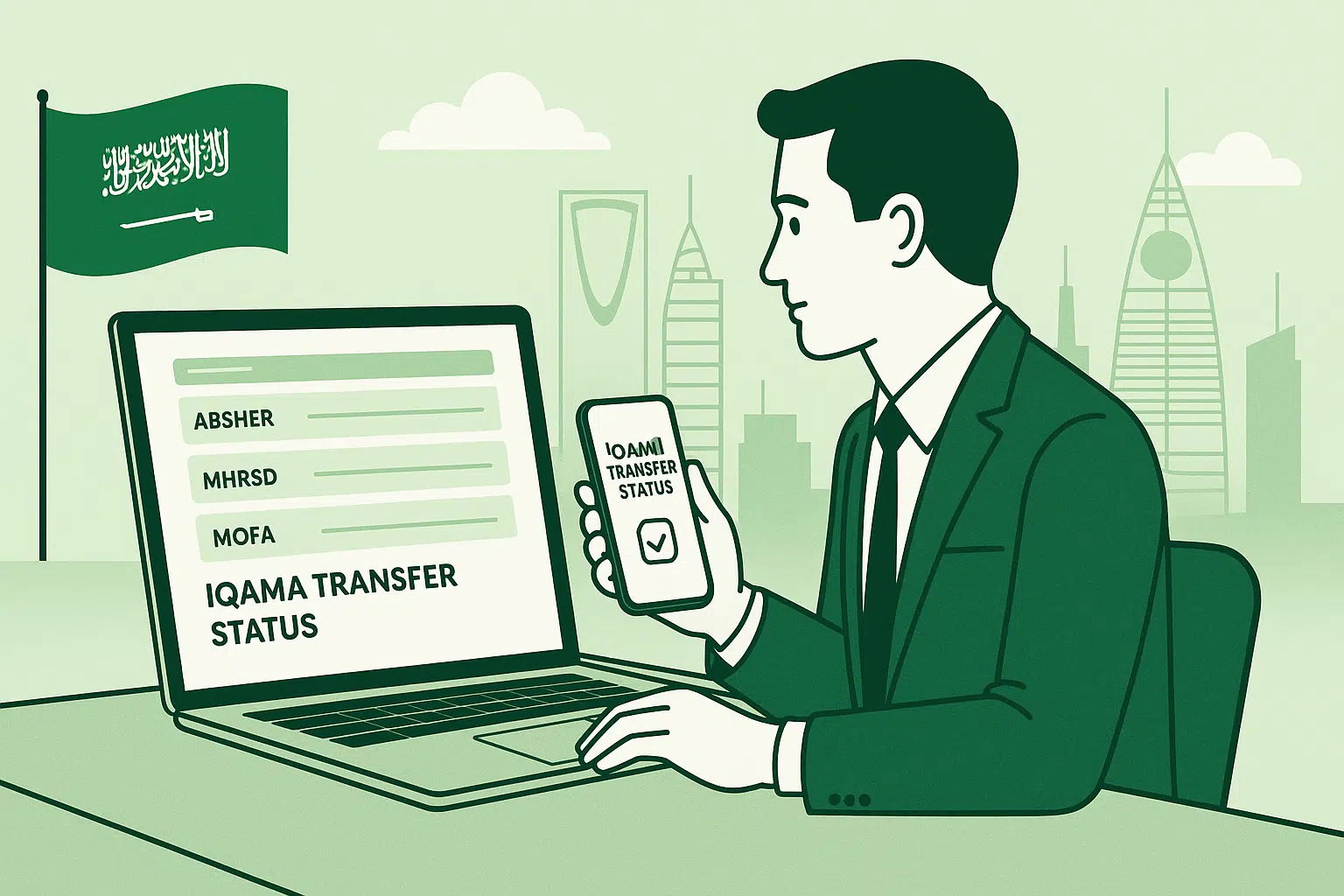 Learn how to check iqama transfer status online in 2025 via Absher and MHRSD. Step-by-step guide to avoid delays, rejection, and job risks.
