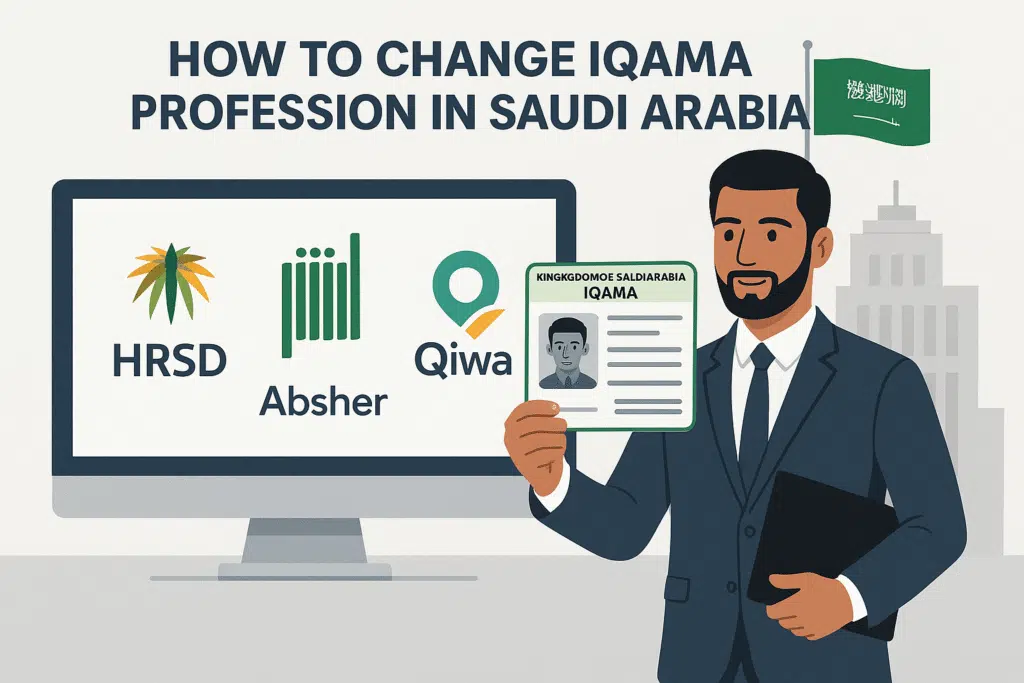 Infographics of changing Iqama Profession