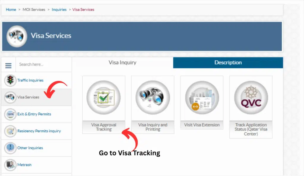 A Screenshot of MOI Website