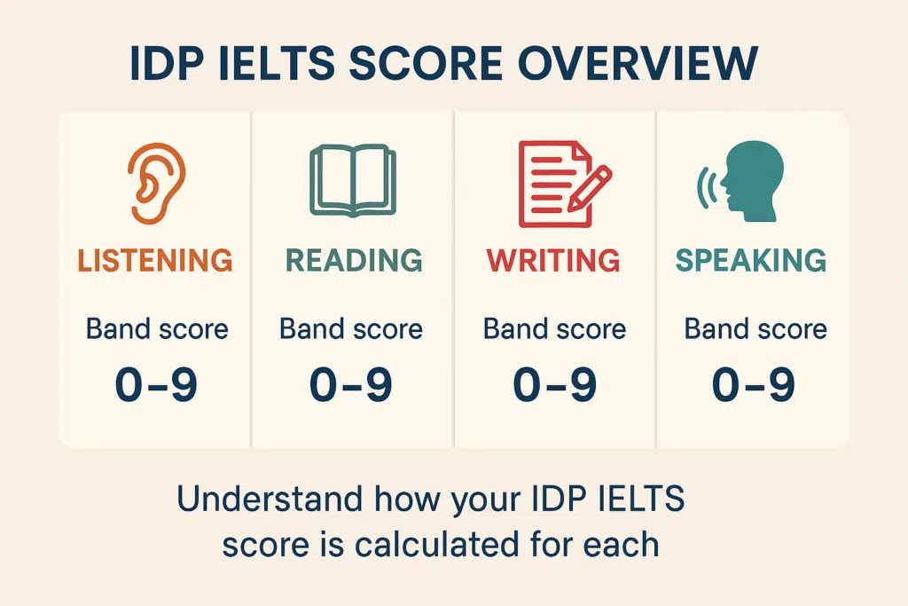 IELTS Score calculator overview infographics