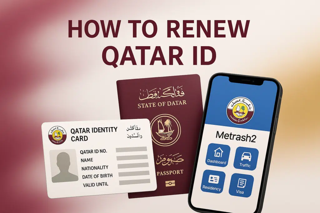 An Infographics on how to renew Qatar ID