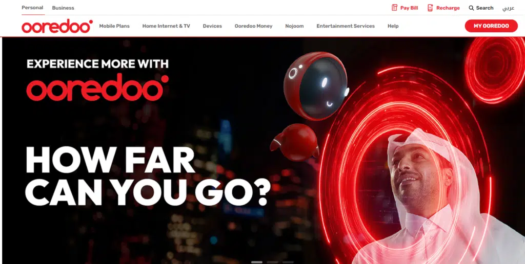 A Screenshot of Checking Balance Online via Ooreedo Website