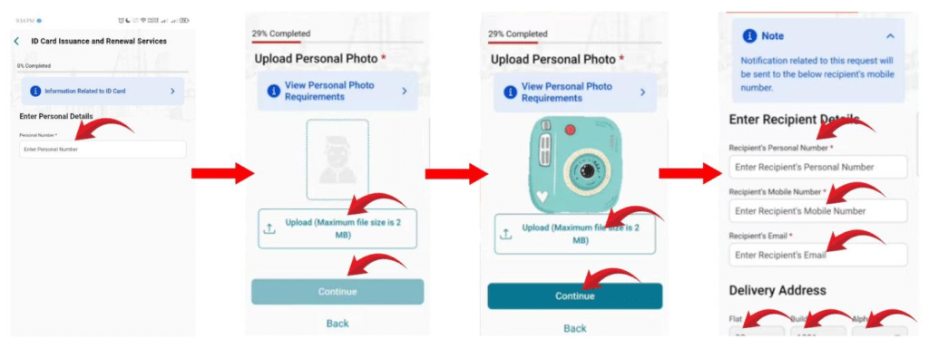 MyGov Bahrain app navigation ID card issuance services CPR renewal process