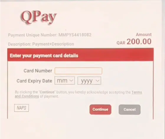 A Screenshot of fine payment via QPay