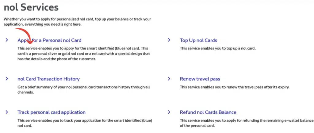 Select apply for NOL Card image