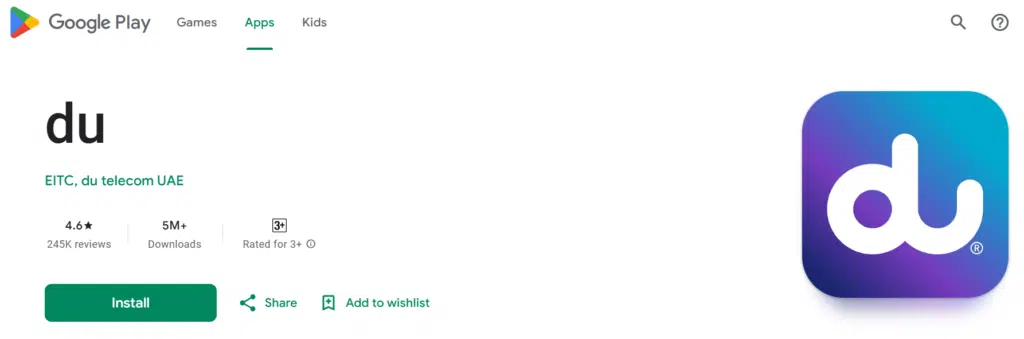 Du app install from google playstore
