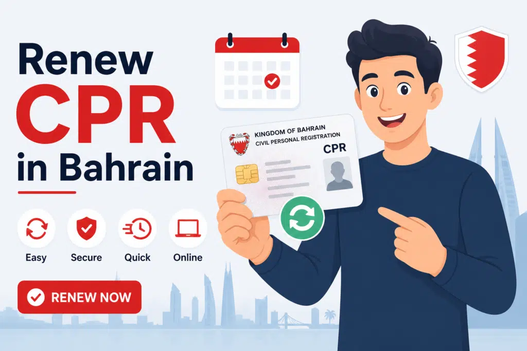 Renew CPR in Bahrain online process with CPR card and step-by-step renewal guide
