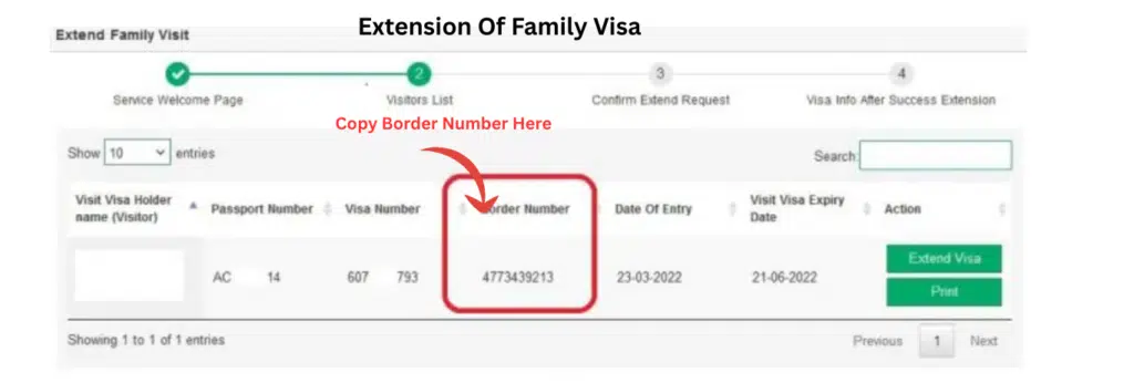 Absher border number verification result page