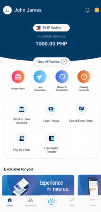 Lulu money balance check PHP wallet screen showing available balance in Lulu app