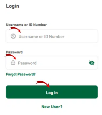 Absher login page where residents enter username and password to access services and check Iqama expiry.
