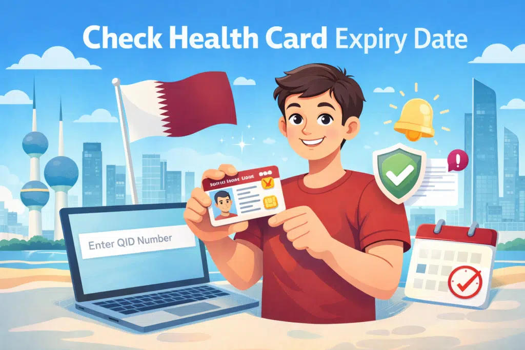 Check health card expiry date Qatar online using QID number illustration