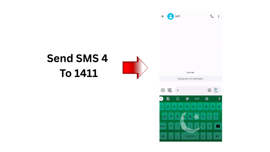 check Mobily data balance Saudi Arabia using USSD code 1411 and SMS method with mobile screen example