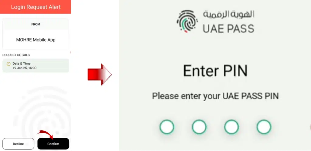 Verify UAE PASS login to access employment certificate UAE