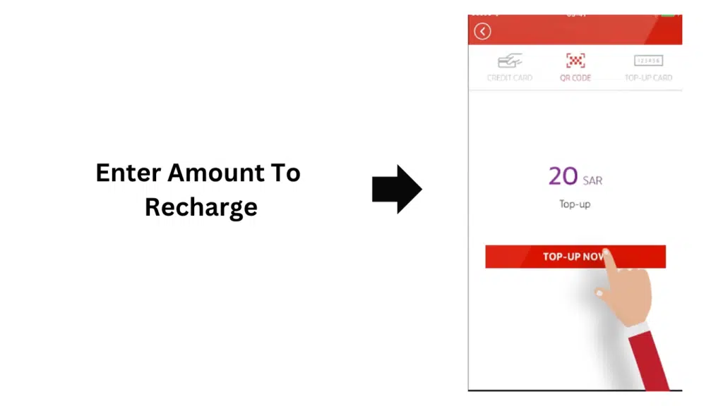 Virgin Recharge Code app screen showing recharge amount selection and top-up process for adding prepaid mobile balance.