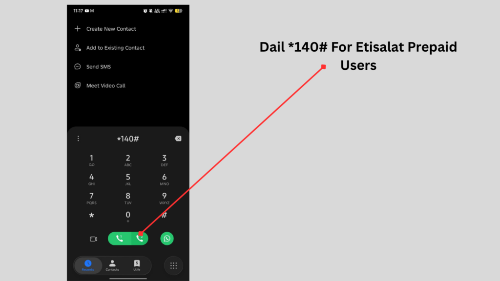 *Dial 140# to check Etisalat prepaid balance quickly using the USSD code in the UAE.