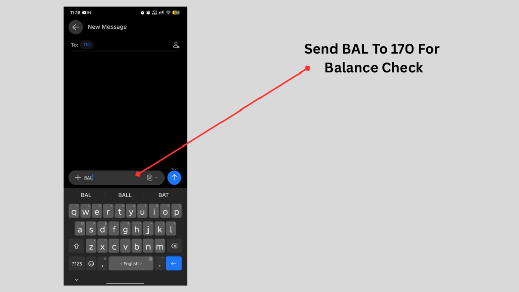 Sending BAL to 170 via SMS to check Etisalat balance instantly in the UAE.