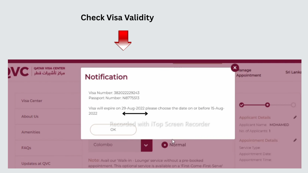 QVC Appointment Qatar – Check visa validity before booking
