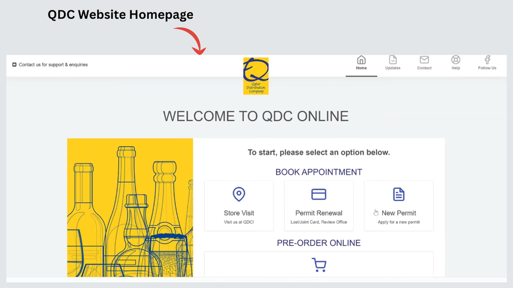 QDC online homepage for booking an appointment