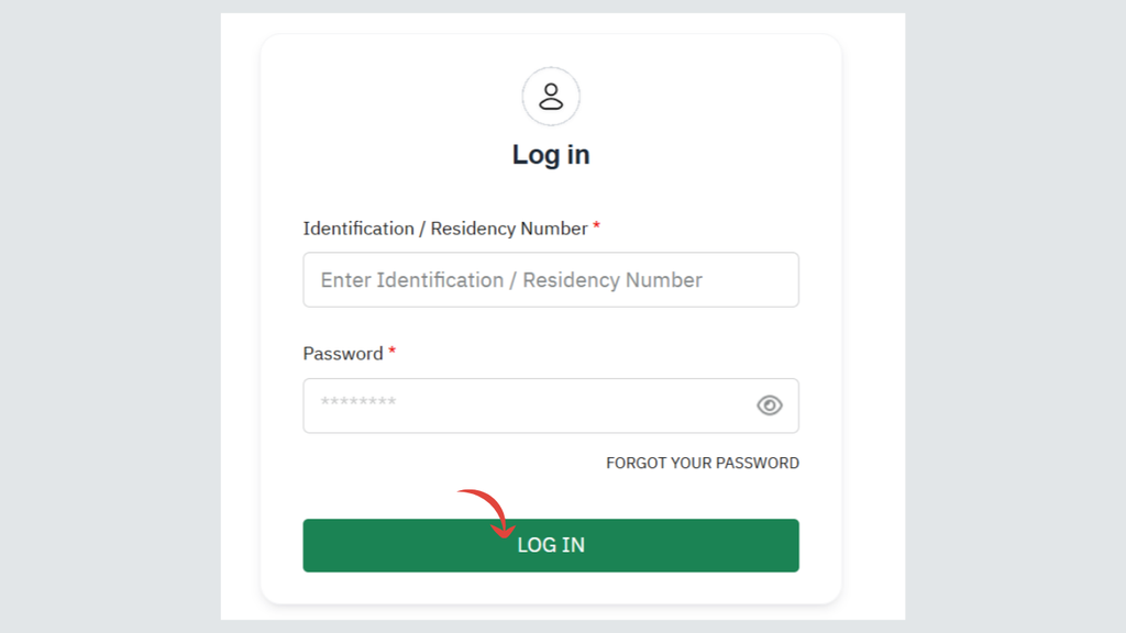 Log in using identification or residency number to access the MVPI appointment online system.