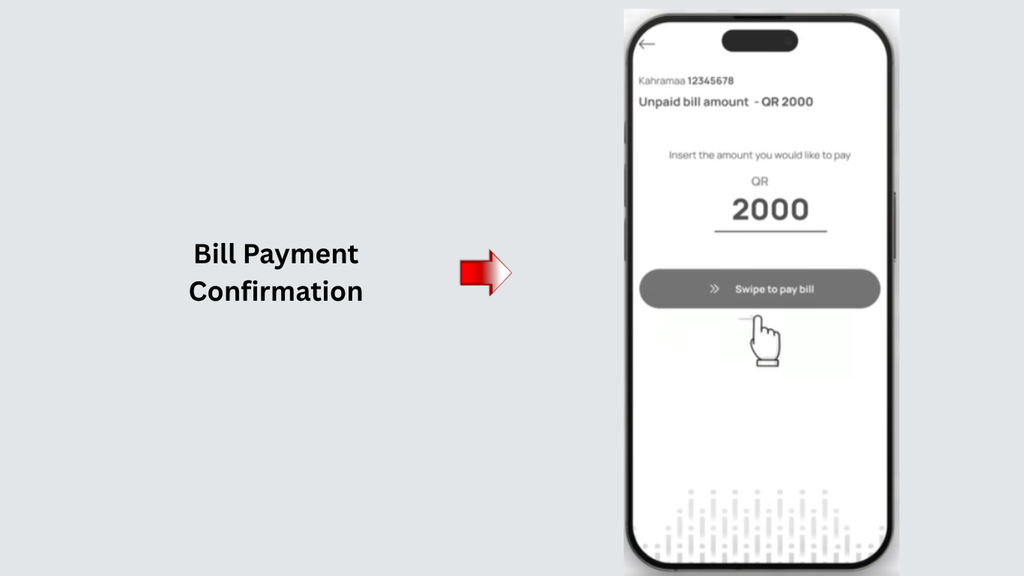 Kahramaa bill payment confirmation screen showing successful payment