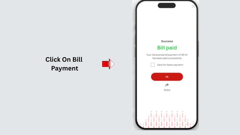 Kahramaa bill payment option on the mobile app